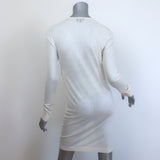 Chanel Crewneck Mini Sweater Dress Ivory Semi-Sheer Silk Knit Size 38