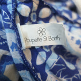 Poupette St Barth Sasha Fringed Mini Dress Blue Printed Viscose Size Extra Small