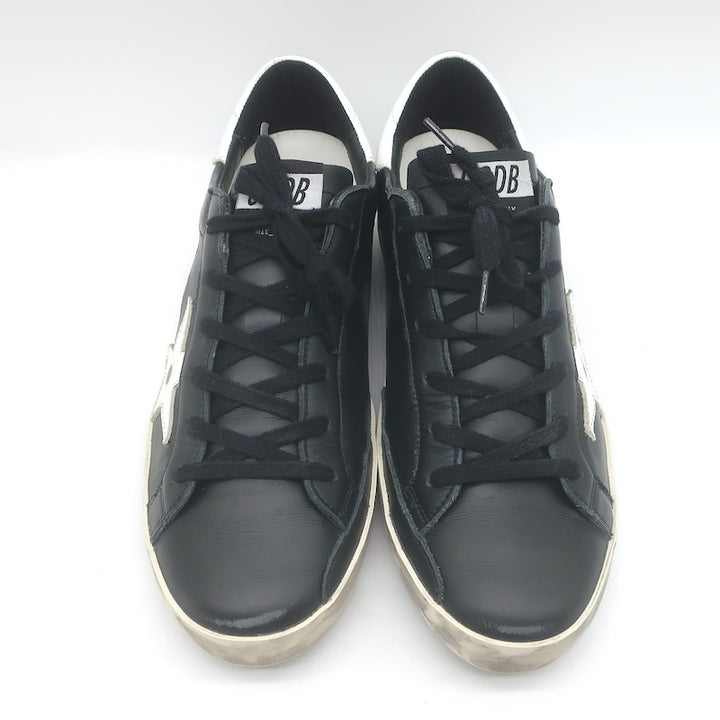 Golden Goose Superstar Low Top Sneakers Black &amp; White Leather Size 40