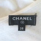 Chanel Crewneck Mini Sweater Dress Ivory Semi-Sheer Silk Knit Size 38