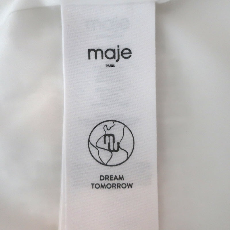 Maje Ralasila Tweed Button-Up Mini Dress Ecru Cotton-Blend Size 36 NEW