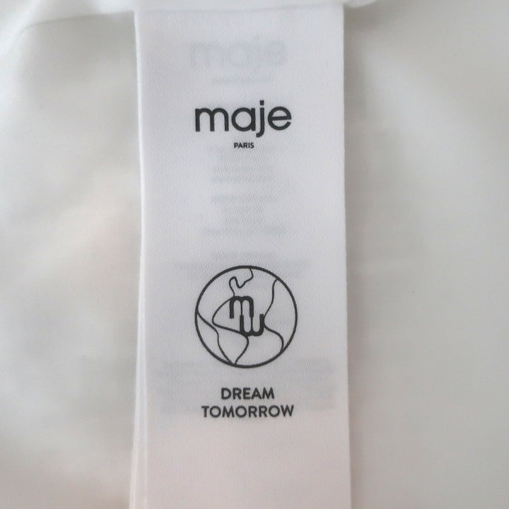 Maje Ralasila Tweed Button-Up Mini Dress Ecru Cotton-Blend Size 36 NEW