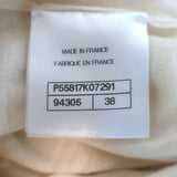 Chanel Crewneck Mini Sweater Dress Ivory Semi-Sheer Silk Knit Size 38