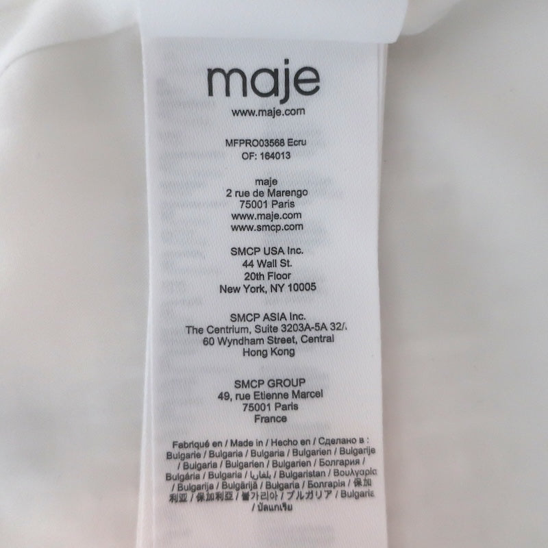 Maje Ralasila Tweed Button-Up Mini Dress Ecru Cotton-Blend Size 36 NEW
