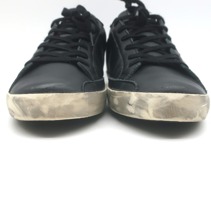 Golden Goose Superstar Low Top Sneakers Black &amp; White Leather Size 40
