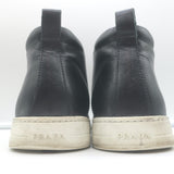 Prada Slip-On High Top Sneakers Navy Suede & Black Leather Size 7