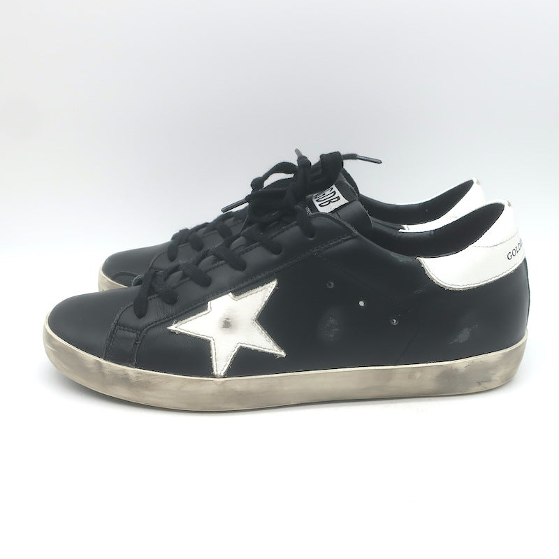 Golden Goose Superstar Low Top Sneakers Black &amp; White Leather Size 40