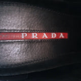 Prada Slip-On High Top Sneakers Navy Suede & Black Leather Size 7