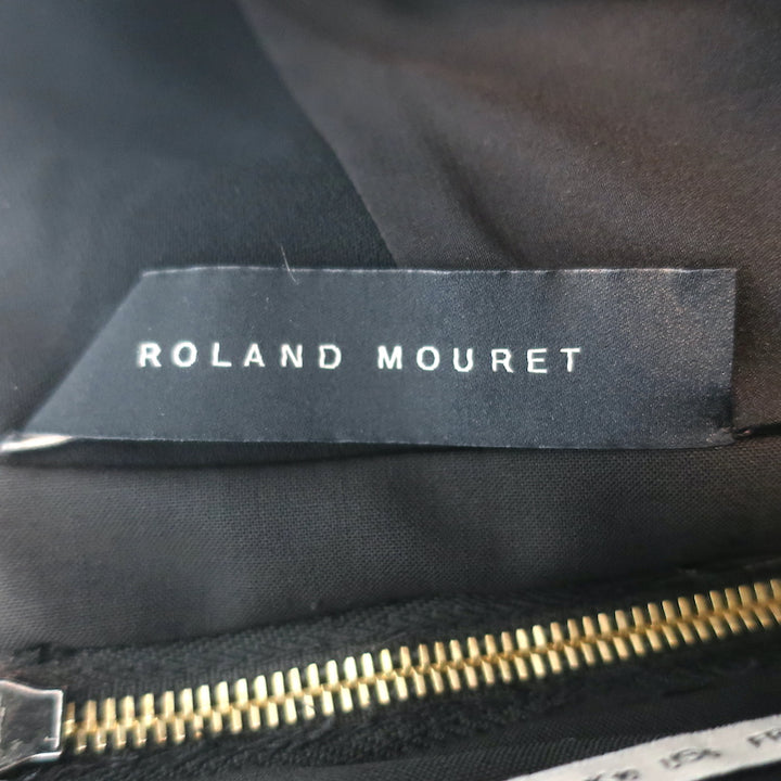 Roland Mouret Devey Strapless Peplum Gown Navy Satin &amp; Black Crepe Size US 6