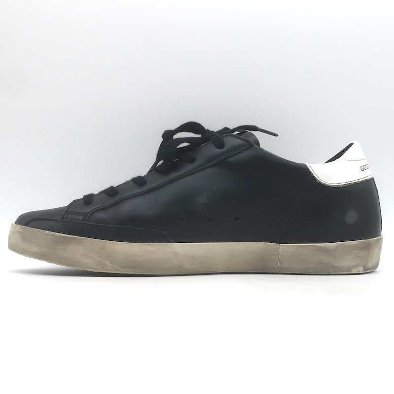 Golden Goose Superstar Low Top Sneakers Black &amp; White Leather Size 40