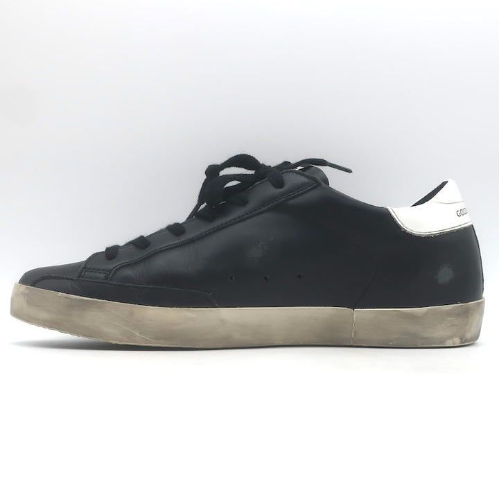 Golden Goose Superstar Low Top Sneakers Black &amp; White Leather Size 40