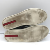 Prada Slip-On High Top Sneakers Navy Suede & Black Leather Size 7