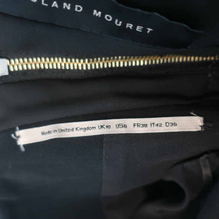 Roland Mouret Devey Strapless Peplum Gown Navy Satin &amp; Black Crepe Size US 6
