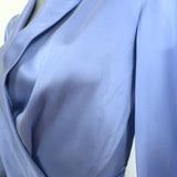 Zimmermann Long Sleeve Mini Wrap Dress Cornflower Silk Satin Size 0