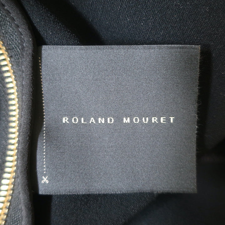 Roland Mouret Devey Strapless Peplum Gown Navy Satin &amp; Black Crepe Size US 6