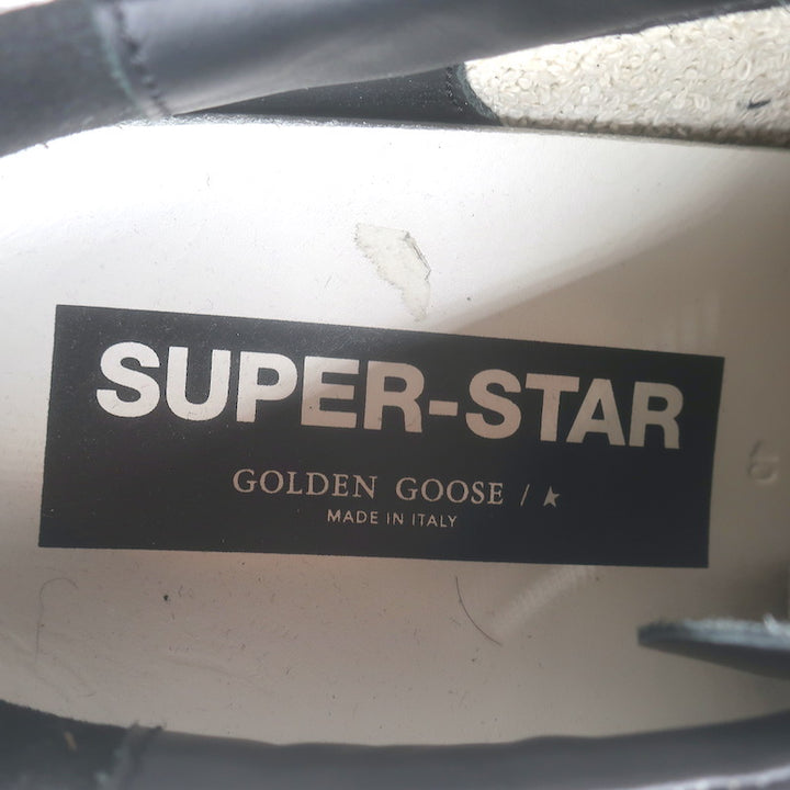 Golden Goose Superstar Low Top Sneakers Black &amp; White Leather Size 40