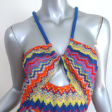 Alexis Cutout Maxi Dress Vedette Multicolor Zig Zag Knit Size Medium