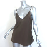 Sablyn Gloria Bias Cut Camisole Brown Silk Charmeuse Size Large V-Neck Tank Top