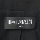 Balmain Double Breasted Blazer Black Virgin Wool Size 44