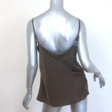 Sablyn Gloria Bias Cut Camisole Brown Silk Charmeuse Size Large V-Neck Tank Top