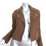 Sezane Zig Biker Jacket Camel Suede Size 36