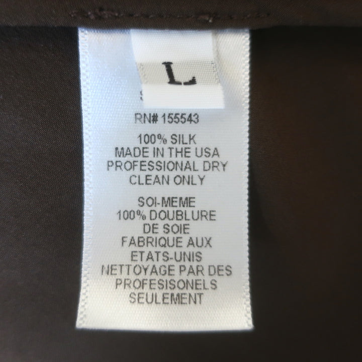 Sablyn Gloria Bias Cut Camisole Brown Silk Charmeuse Size Large V-Neck Tank Top
