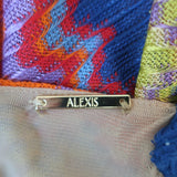 Alexis Cutout Maxi Dress Vedette Multicolor Zig Zag Knit Size Medium