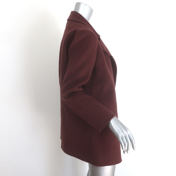 Theory Clairene Felted Wool-Cashmere Open-Front Coat Oxblood Size Small NEW