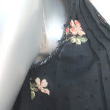 Ulla Johnson Cecile Ruffle Tank Top Black Floral Print Swiss Dot Cotton Size 2