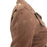 Sezane Zig Biker Jacket Camel Suede Size 36