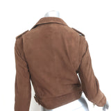 Sezane Zig Biker Jacket Camel Suede Size 36