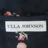 Ulla Johnson Cecile Ruffle Tank Top Black Floral Print Swiss Dot Cotton Size 2