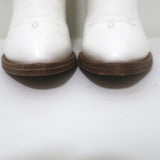 Partlow Abigail 55 Metallic-Embroidered Cowboy Boots White Leather Size 40.5 NEW