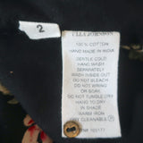 Ulla Johnson Cecile Ruffle Tank Top Black Floral Print Swiss Dot Cotton Size 2