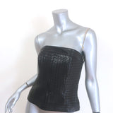 Bottega Veneta Intrecciato Leather Strapless Top Black Size 42