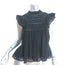 Isabel Marant Etoile Vivia Ruffle Top Black Lace-Trim Cotton Size 34