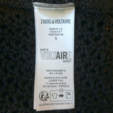 Zadig & Voltaire Nabys Crochet Midi Dress Black Cotton Knit Size Small NEW