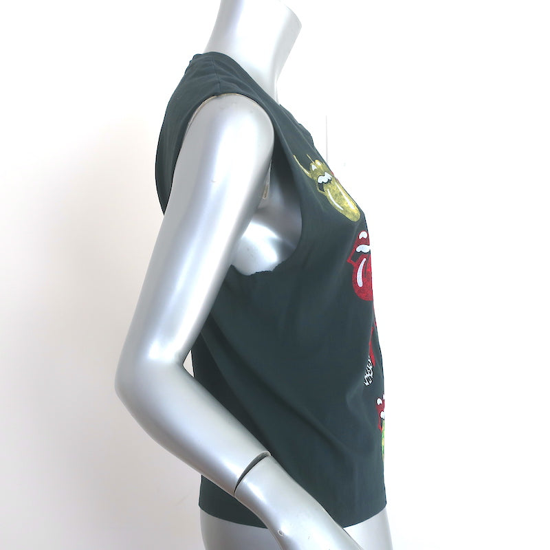 DAYDREAMER Rolling Stones 12 Tongues Tank Top Charcoal Size Small