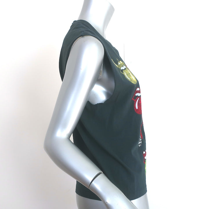 DAYDREAMER Rolling Stones 12 Tongues Tank Top Charcoal Size Small