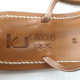 K. Jacques Gina Flat Gladiator Sandals Rose Gold Metallic Leather Size 40