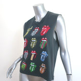 DAYDREAMER Rolling Stones 12 Tongues Tank Top Charcoal Size Small