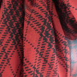 Saint Laurent Pussy Bow Checked Blouse Red/Black Chiffon Size 40 Long Sleeve Top