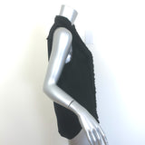 L'Agence Frayed Ruffle Blouse Black Silk Size Small Sleeveless Button-Up Top