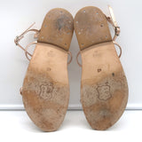 K. Jacques Gina Flat Gladiator Sandals Rose Gold Metallic Leather Size 40