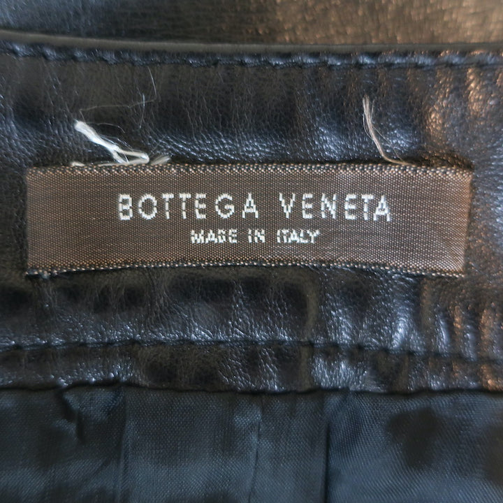 Bottega Veneta Intrecciato Leather Strapless Top Black Size 42
