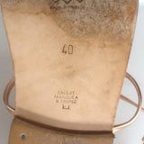 K. Jacques Gina Flat Gladiator Sandals Rose Gold Metallic Leather Size 40