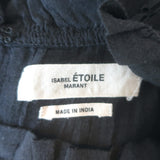 Isabel Marant Etoile Vivia Ruffle Top Black Lace-Trim Cotton Size 34