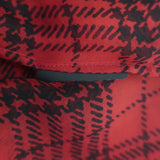 Saint Laurent Pussy Bow Checked Blouse Red/Black Chiffon Size 40 Long Sleeve Top