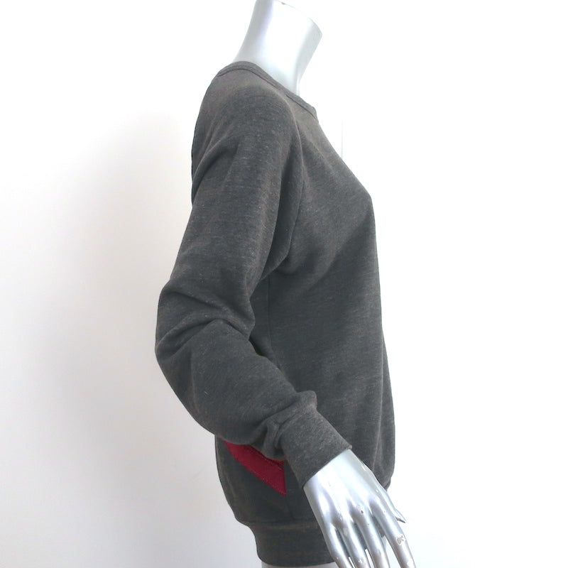 Aviator Nation Mountain Stripe Crewneck Sweatshirt Dark Gray Size Medium