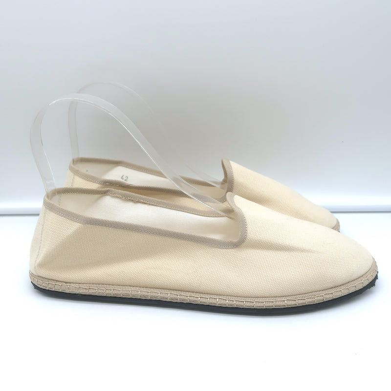 Piedaterre Modigliani Espadrille Flats Cream Canvas Size 42 NEW